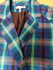 Seidenblazer blau-türkis