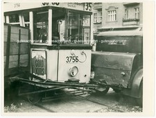 Berlin Reinickendorf Strassenbahn Unfall Auto + Hänger Vintage um 1930 -XL
