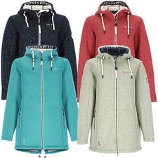 Dry Fashion Damen Wollfleece-Mantel Fleecemantel Amsterdam Tailliert Kapuze