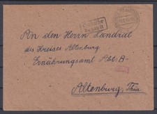 SBZ Gössnitz 10.9.45 als Notstempel + R2 Gebühr bezahlt + Zensurstempel a. Brief