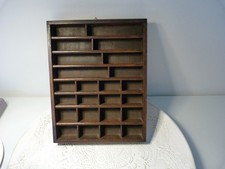 1 x Setzkasten Sortierbox Schaukasten, alt, Holz, dunkelbraun, 24 Fächer