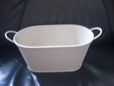 Zinkblech Pflanzschale Pflanztopf Blumenschale Blumentopf oval 22,5cm grau