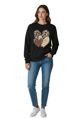 Damen sweatshirt leopard - damen-sweatshirt, 3