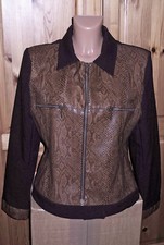 90er Jahre Retro Jacke Blazer*38/40 M*braun/schwarz*Schlangendruck*Kunstleder