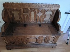 Truhenbank aus Eiche Antik