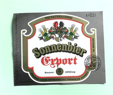 Bieretikett , Brauerei SONNE Export , Ebermannstadt / Oberfranken / BY #1755#