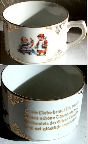 Alte kindertasse spruchtasse - kindertasse,,