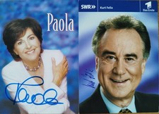 Paola und Kurt Felix --- 2 original signierte Autogrammkarten :-)
