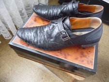 ERNESTO DOLANI (Italy) Luxus Herren Schuhe Leder Schwarz Gr. EU 43 Top