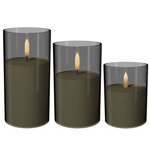3er set led kerzen - set, flammenlose