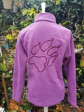 *Jack Wolfskin* Fleecepullover Pfote Bestickt Gr 40 L Outdoor Camping Casual Top