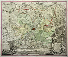 Erfurter Gebiet Original Kupferstich Landkarte Homann 1730
