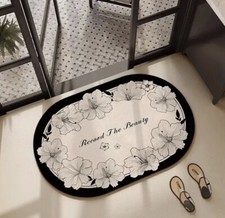 ANTIRUTSCH TEPPICH BADEMATTE *RECORD THE BEAUTY*40x60cm UNTERLAGE VORLEGER MATTE