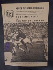 SC Chemie Halle : BSG Motor Zwickau 31.8.1963 Programm DDR Oberliga Orginal