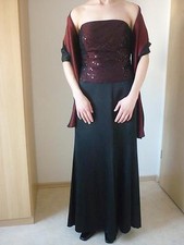 Kleid Rock Corsage Stola Gr. 38 festlich Hochzeit Abiball Ball bordeaux wie Neu