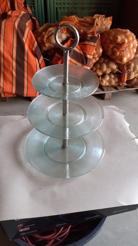 Etagere 3stöckig glas 60ger - etagere,