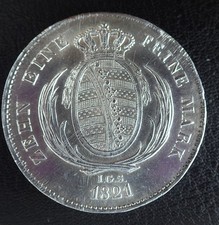 Sachsen König Fr. August III.(I.) 1763-1827 - Thaler 1821 IGS in ST/UZ