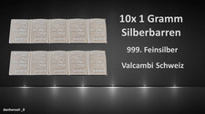 10x 1g Silberbarren Silber