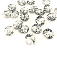 10/20 Strass Knöpfe rund Glitzerknöpfe 1,1cm Nähen Basteln Verzieren Deko Knopf