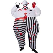 Unisex Kostüm aufblasbar Horror Clown Creepy Fasching Karneval Halloween