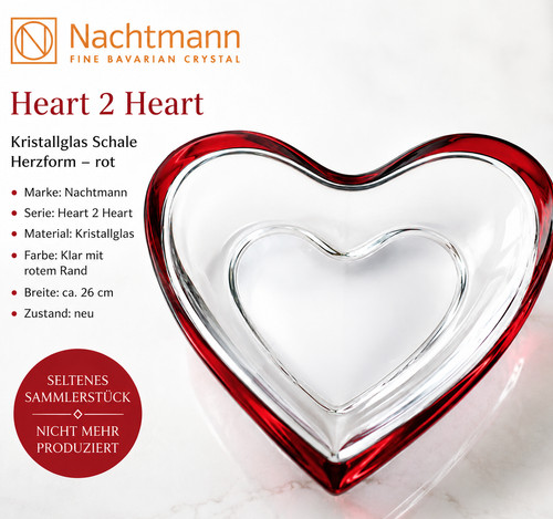 Nachtmann glasschale herz rot - glasschale,