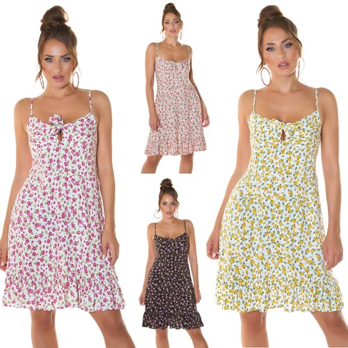 Damen minikleid geblümt - minikleid, mit
