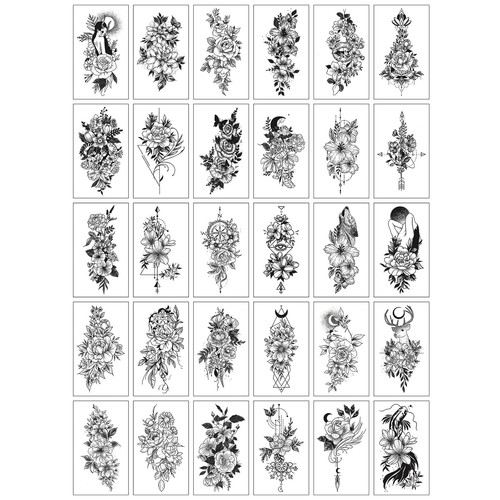 Blätter fake tattoo - 30,