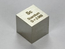Scandium precision density cube 10mm - 2.98g