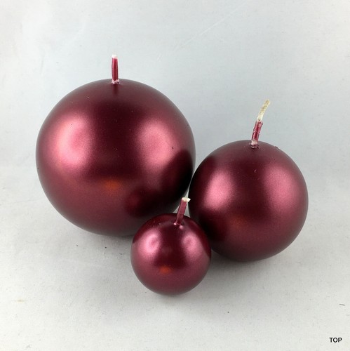 Kugelkerzen metallic bordeaux - metallic,