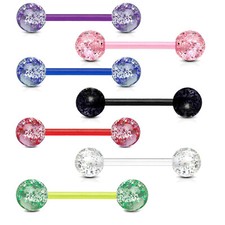 Zungen Piercing Glitter