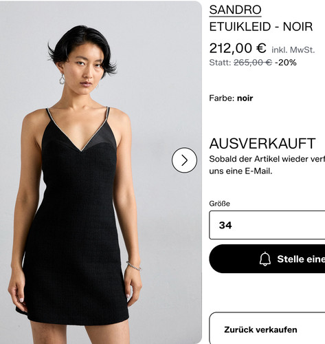 Sandro kleid schwarz np265 - kleid, np265€