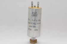 2x MIL spec MP Kondensator von SIC-SAFCO Typ PA, 2 µF / 250 V, Capacitor, NOS
