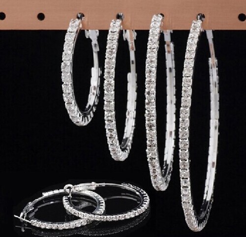Ohrringe creolen strass - ohrringe,