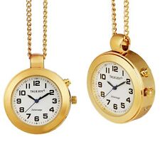 HALSBAND Goldene Sprechende Uhr Anhänger UMHÄNGEUHR DAMEN Taschenuhr Seniorenuhr