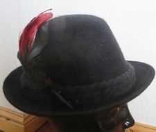 Original Geiger Hut, Salzburg, blau mit Kordel u Feder, Modell Klostertal, 55