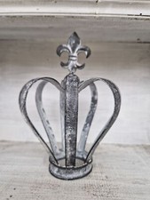 Kleine Dekokrone Metall Grau Shabby Vintage D11xH16cm