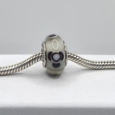 Original Pandora Murano Glas Blume Schwarz 790642 #41