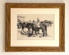 OTTO DILL, Skizzenbuch, Pferde, Galopprennbahn, Weinstraße, Pfalz, Bad Dürkheim