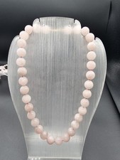 Rosenquarz Kette 12mm 44cm,Goldfarbener Verschluß. 