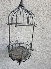 Blumen Ampel Vogelkäfig  Eisen Deko Garten Landhaus Shabby 482A