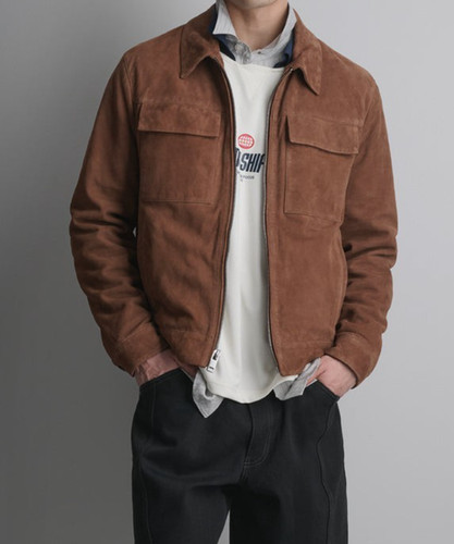Herren braun racer lederjacke - herren,