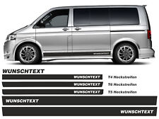 Seitenstreifen Aufkleber Set WUNSCHTEXT passend für VW T6, T6.1, T5, T4 #K-W
