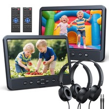 2x10.1" Auto Kopfstütze Monitor DVD Player TFT Fernseher 1080P HDMI USB Kopfhöre