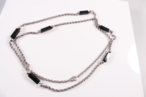 Kette collier onyx schwarz - collier,