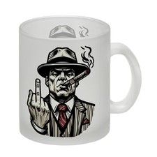 Mittelfinger Mafiaboss Glas