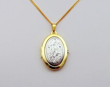 Medaillon Anhänger in 8 Kt/333 Gelbgold Weißgold!
