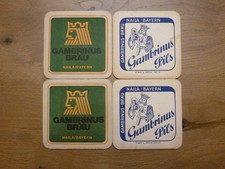 alter Bierdeckel Gambrinus Bräu Naila Ofr. +1986 4 Stück aus Sammlung 