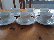 Rosenthal Classic Rose/Maria Weiß, 6 Expressotassen/Mokkatassen mit Untertassen