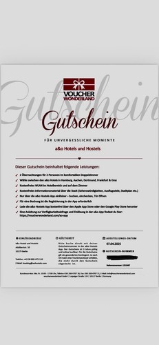 Hotel gutschein 2 nächte - gutschein,