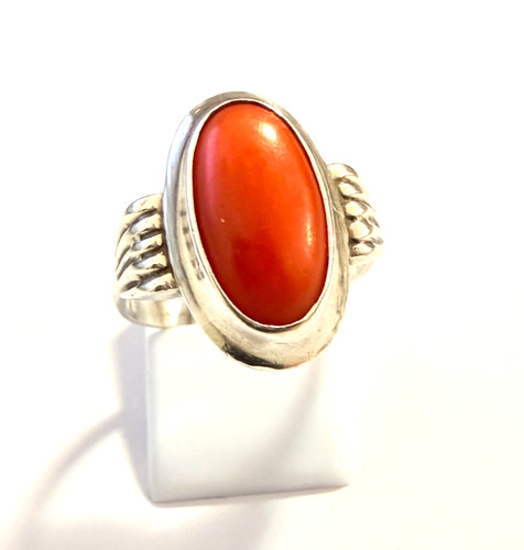 Antiker art deco korallenring - art,